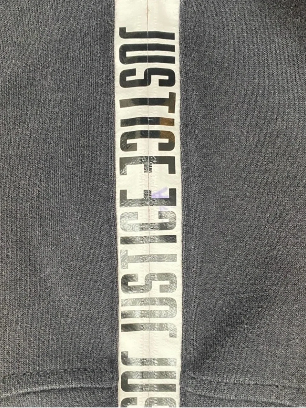 3/$25 Justice Girls Black White Logo Hooded Sweatshirt Size 12 Casual Sporty